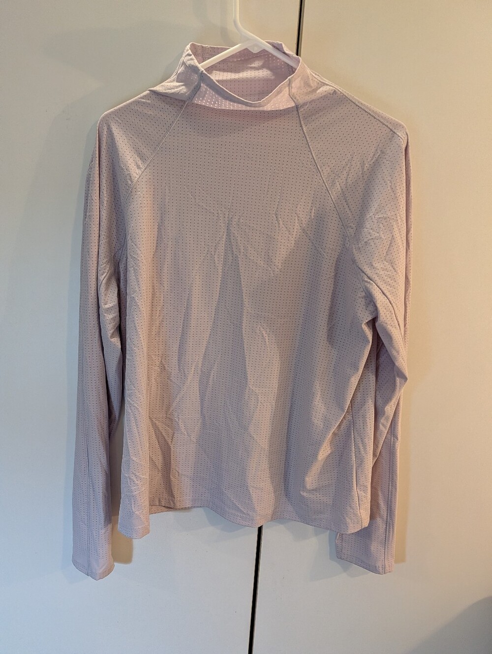 Calia Woman's Large Ward Mesh Lilac  Long-Sleeve Mock Neck Top NWT